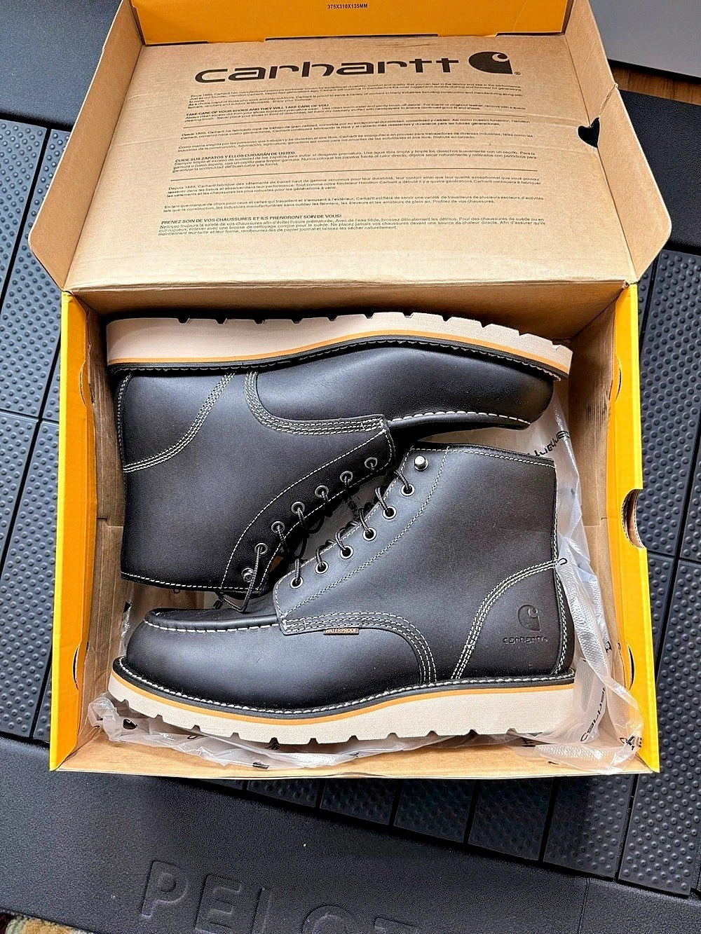 Carhartt Waterproof 6" Moc Toe Wedge Boot Boots Black US 12 W